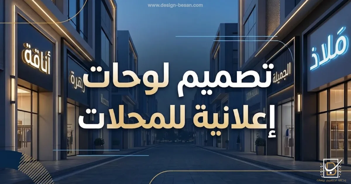 تصميم لوحات اعلانية للمحلات: دليل شامل (2026) | تصاميم بيسان