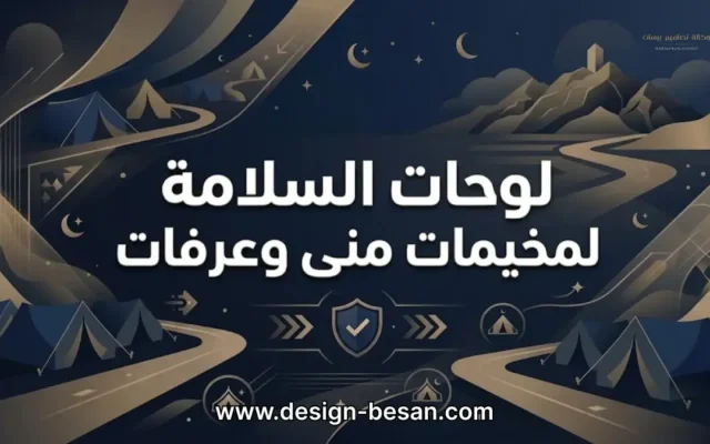 دليل لوحات السلامة لمخيمات منى وعرفات 1448هـ من وكالة تصاميم بيسان